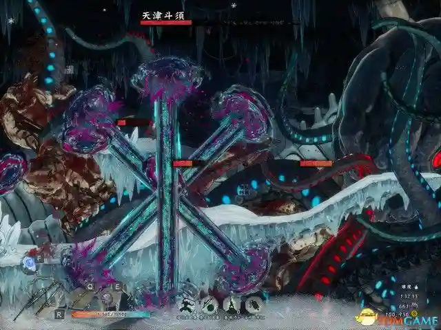 《月风魔传:不朽之月》图文攻略,剧情流程攻略(含“剧情流程”“打法要点”“BOSS战”)。《月风魔传:不朽之月》是一款和风横版动作游戏,游戏采用非线性迷宫,与优秀的砍杀系统融为一体,讲述月族家主持刀维护正义,铲除罪恶的故事。游戏比较硬核,难度和黑魂类似,比较考验玩家的技巧,死亡惩罚也相当重,想挑战高难度或者享受砍杀的刺激的玩家,不妨一试。序章序章教学关,拿上刀,左键攻击,右键格挡,shift闪避,空格跳跃,连击硬直,砍死敌人。按Q或者E射远程,但弹药稀少,一般不用来打小兵。骷髅怪是最低级的敌人,直接上去砍就行了。可以在设置里面自定义按键,将闪避绑定到更舒服的位置,例如笔者将其绑定到鼠标中键,操作难度就大大降低了。跳跃的时候,二段跳可以跳得更远,如果要下去,就空格+S。回到基地,捡起地上的武器开始闯关。这里说一下,每次死亡之后都会返回到这里,进度会被重置,所有道具丢失,这是本游戏最难的地方。边地忌地骷髅兵很好对付,上去连击弄死,弓箭手需要用跳跃躲开,格挡的时候,对操作要求很高,不建议格挡。空格+S跳下去,然后一直往右边走,路上可以开箱子拿到武器,武器随机,品质也是随机,看脸。遇到炸弹怪的时候,除了要躲开炸弹外,主要打法就是上去近战击杀。关于武器,棒子不推荐,这种武器伤害高,但是攻速特别慢,极其容易被敌人攻击,除了棒子这种慢攻速武器,其他的都行,推荐用刀或者双刀。下图这种怪,暂且叫他猛男吧,这种怪拿着棒子,伤害特别高,一下可以打掉你一半的血,所以在战斗的时候,上去砍两刀就闪避走,不要贪刀,要慢慢磨死。走到尽头后,跳下去,再往左边走,路上遇到石碑,互动可以拿到血瓶。在战斗的时候,最好不用格挡,而是用闪避,这样会触发暴击,打出的伤害可以秒掉精英怪。下图这种黄颜色的传送门可以进去逛逛,里面是商店,武器不用买,因为开箱子就能刷到,材料还是值得一买的。走到尽头再上去,下图这里就是出口,进去打BOSS。BOSS战-龙骨鬼第一章BOSS非常好打,跳跃+连击砍头部,这样便可顺带砍到其他部位,造成数倍的伤害,而攻击手部将其摧毁可以瘫痪掉BOSS的武力,如果BOSS发动攻击,就使用跳跃来躲避。打完后,可以用搜集到的材料对武器进行升级,也可以用魂升级自身,建议优先升级技,堆叠武器伤害。业火断崖这一关还是一样的打法,只是要注意鬼脸怪的冲击,可以用格挡挡掉攻击,如果当前武器没有格挡招式,可以用跳跃来躲避。然后就是潜伏在地上的小怪,这种小怪攻击的时候会施加流血效果,务必用高攻速武器打,不要让他攻击到,不然一直流血会很吃亏。流程还是探索地图然后找出口,出口在地图的左边。BOSS战-大百足形态1:盘踞此时跳上去砍就行,因为这样会砍到多个部位,伤害较高。形态2,:侧翼钻地喷射远程此时,远离BOSS,闪避掉远程攻击。如果在BOSS钻出来的时候就跳上去用闪避砍的话,就会触发暴击,打断施法。形态3:撞击大招这个大招非常好躲,BOSS冲过来的时候,跳跃,跳到BOSS身上砍,不仅能躲开攻击,而且也能造成伤害。云霞双峰开局砍掉两边的恶魔眼,驱散迷雾。注意,这一关的出口就在入口上面一层,需要你驱散迷雾才能进去。这一关主要的威胁就是天上的鸟会发射毒炸弹,需要你优先从上面走,将天上的鸟清除掉,不然在和其他敌人混战的时候,容易被炸。然后就是迷雾问题,清除迷雾的方法就是摧毁地图上的恶魔眼,只要跟着紫色迷雾走就能找到。关于拿着大钟的壮汉,打正面会没有伤害,需要闪避绕后,背刺打出伤害。BOSS战-双天鬼这两个BOSS其实也不难,首先去打黄颜色的鬼,不难,跳上去砍就行了。黄颜色鬼残血后,会放大招,也不难躲,地上有黄颜色闪电的,就是BOSS攻击的区域,躲开就行。杀死闪电鬼后,再去打风鬼,风刃的躲法也简单,跳跃避开即可。靠近BOSS,近战上去连击,建议躲在边缘砍。梦幻游廊歌女的打法,远程声波跳跃躲掉,闪避近身砍死。蠕虫是一种很弱的敌人,如果有双刀的话,建议拿双刀砍,右键大风车可以砍死一大片敌人。般若是这一关比较麻烦的敌人,它蓄力后会发动冲击,此时要用闪避绕后背刺,因为只有这样,才能打出伤害,不然如果正面砍的话,没有伤害。来到楼梯口,互动进去。暗世界的出口就是如下图这种传送门,互动之后回到明世界。如下图箭头所指,出口就在最下面一层。BOSS战:土蜘蛛本关的要点:如下图箭头所指,下雪的地方就是BOSS突袭的位置,不要被打中了,一发残血不是闹着玩的。打法就是跑上门连击砍。另外,关卡中会刷一些小怪,只需要让他们数量不要太多就行,留下一两个不杀也没事,专心去打BOSS。强化和激活BOSS战之后就可以强化以及激活武器,强化的意思是,使用材料强化武器,但不会立即生效。如果要让强化生效,就要去激活,将武器的各个技能给点上。另外,武器段位越高,伤害越高,如果要获得高段位武器,就要深入流程,流程越往后,段位越高。荒波大洞游戏的路非常好走,一直往右走到头就行。走在路上的时候,BOSS也会刷出,但仅仅是干扰你,没什么威胁,突出的射弹速度很慢,只要保持移动,就不可能击中你。打人鱼的时候注意了,格挡闪避都不好使,最好的打法就是近身,然后跳跃+攻击,由于人鱼尾部攻击是横扫,只要你在空中,就打不中你。BOSS战:五头水龙没啥难度,直接跳到小船上,砍BOSS就行,建议用矛打,因为范围广,所以能攻击到多个部位。BOSS大招的时候,跳到位置高的小船上就能躲开攻击。无穷雪原这一关,不要走下面,因为全是尖刺陷阱。走上面,路也不难找,一直往左走即可。敌人都是很常见的类型,建议用矛打,三连击硬直非常好用。下图就是本关的地图,可以发现,出口就在最左边的位置。BOSS战:九尾狐九尾狐是最好打的BOSS,BOSS的攻击位置会以红圈标注,非常好躲。BOSS攻击完了后,你就可以去砍它的尾巴了,然后进入二阶段。二阶段同理,也是标注红圈攻击位置,只是数量变多了而已,打法就是站在地图中间,这样容易躲。躲开攻击后,再继续砍,BOSS硬直后,上去砍头,触发必杀即可。古战场遗迹你终于找到了兄长,然而你却发现,兄长因为嫉妒而背叛了家族,必须得大义灭亲!两个阶段,都不难,第一阶段,建议用双刀,上去连击砍翻即可。第二阶段也是同理,和一阶段一样,双刀上去砍,速战速决,不要拖得太久,放大招的时候,用跳跃连击打。古都古都地图难度极高,首先就是陷阱,陷阱会喷射毒雾,让你中毒,但有攻击频率,趁着没有激活的时候,赶紧走掉。然后就是狮鹫,狮鹫的攻击有两段,第一段,冲过来蓄力,第二段,蓄力完了后砸下来重击,所以,只要在第一段蓄力的时候躲开就行。最难打的敌人是下图这种武士,他可以一发打残你,甚至秒杀,所以务必注意了,一定要拉近距离,近战缠斗,不要拉开距离,不然会被远程一发秒。近战的时候,在他攻击的时候,闪避绕后,最好用长矛打,长矛绕后,三连击打出硬直击飞,然后再不断地三连击就行。注意,第一次攻击的时候,一定要绕后三连击,不然攻击会被打断。然后就是冰柱陷阱,一旦被击中就会被冻结,给敌人可乘之机。不过本身没什么伤害。流程也简单,寻找开关,激活传送门,一直深入关卡即可。BOSS战:天津斗须大章鱼BOSS,主要的打法就是先断须,断须能破防,破防后就可以上去砍头,触发必杀技。如下图箭头所指,场景中出现这种影子的时候,其实就代表BOSS攻击的位置,及时躲开,不然会被击中。然后就是下图这种情况,紫色圆盘形成的时候,就要远离,不然会被激光击中。BOSS蓄力大招的时候,站到如下图箭头所指的平台上就能躲开。大章鱼就是最终BOSS,击杀它,你就清理掉了邪恶BOSS,任务完成,游戏完结。插图62 《月风魔传:不朽之月》图文攻略,剧情流程攻略(含“剧情流程”“打法要点”“BOSS战”)。《月风魔传:不朽之月》是一款和风横版动作游戏,游戏采用非线性迷宫,与优秀的砍杀系统融为一体,讲述月族家主持刀维护正义,铲除罪恶的故事。游戏比较硬核,难度和黑魂类似,比较考验玩家的技巧,死亡惩罚也相当重,想挑战高难度或者享受砍杀的刺激的玩家,不妨一试。序章序章教学关,拿上刀,左键攻击,右键格挡,shift闪避,空格跳跃,连击硬直,砍死敌人。按Q或者E射远程,但弹药稀少,一般不用来打小兵。骷髅怪是最低级的敌人,直接上去砍就行了。可以在设置里面自定义按键,将闪避绑定到更舒服的位置,例如笔者将其绑定到鼠标中键,操作难度就大大降低了。跳跃的时候,二段跳可以跳得更远,如果要下去,就空格+S。回到基地,捡起地上的武器开始闯关。这里说一下,每次死亡之后都会返回到这里,进度会被重置,所有道具丢失,这是本游戏最难的地方。边地忌地骷髅兵很好对付,上去连击弄死,弓箭手需要用跳跃躲开,格挡的时候,对操作要求很高,不建议格挡。空格+S跳下去,然后一直往右边走,路上可以开箱子拿到武器,武器随机,品质也是随机,看脸。遇到炸弹怪的时候,除了要躲开炸弹外,主要打法就是上去近战击杀。关于武器,棒子不推荐,这种武器伤害高,但是攻速特别慢,极其容易被敌人攻击,除了棒子这种慢攻速武器,其他的都行,推荐用刀或者双刀。下图这种怪,暂且叫他猛男吧,这种怪拿着棒子,伤害特别高,一下可以打掉你一半的血,所以在战斗的时候,上去砍两刀就闪避走,不要贪刀,要慢慢磨死。走到尽头后,跳下去,再往左边走,路上遇到石碑,互动可以拿到血瓶。在战斗的时候,最好不用格挡,而是用闪避,这样会触发暴击,打出的伤害可以秒掉精英怪。下图这种黄颜色的传送门可以进去逛逛,里面是商店,武器不用买,因为开箱子就能刷到,材料还是值得一买的。走到尽头再上去,下图这里就是出口,进去打BOSS。BOSS战-龙骨鬼第一章BOSS非常好打,跳跃+连击砍头部,这样便可顺带砍到其他部位,造成数倍的伤害,而攻击手部将其摧毁可以瘫痪掉BOSS的武力,如果BOSS发动攻击,就使用跳跃来躲避。打完后,可以用搜集到的材料对武器进行升级,也可以用魂升级自身,建议优先升级技,堆叠武器伤害。业火断崖这一关还是一样的打法,只是要注意鬼脸怪的冲击,可以用格挡挡掉攻击,如果当前武器没有格挡招式,可以用跳跃来躲避。然后就是潜伏在地上的小怪,这种小怪攻击的时候会施加流血效果,务必用高攻速武器打,不要让他攻击到,不然一直流血会很吃亏。流程还是探索地图然后找出口,出口在地图的左边。BOSS战-大百足形态1:盘踞此时跳上去砍就行,因为这样会砍到多个部位,伤害较高。形态2,:侧翼钻地喷射远程此时,远离BOSS,闪避掉远程攻击。如果在BOSS钻出来的时候就跳上去用闪避砍的话,就会触发暴击,打断施法。形态3:撞击大招这个大招非常好躲,BOSS冲过来的时候,跳跃,跳到BOSS身上砍,不仅能躲开攻击,而且也能造成伤害。云霞双峰开局砍掉两边的恶魔眼,驱散迷雾。注意,这一关的出口就在入口上面一层,需要你驱散迷雾才能进去。这一关主要的威胁就是天上的鸟会发射毒炸弹,需要你优先从上面走,将天上的鸟清除掉,不然在和其他敌人混战的时候,容易被炸。然后就是迷雾问题,清除迷雾的方法就是摧毁地图上的恶魔眼,只要跟着紫色迷雾走就能找到。关于拿着大钟的壮汉,打正面会没有伤害,需要闪避绕后,背刺打出伤害。BOSS战-双天鬼这两个BOSS其实也不难,首先去打黄颜色的鬼,不难,跳上去砍就行了。黄颜色鬼残血后,会放大招,也不难躲,地上有黄颜色闪电的,就是BOSS攻击的区域,躲开就行。杀死闪电鬼后,再去打风鬼,风刃的躲法也简单,跳跃避开即可。靠近BOSS,近战上去连击,建议躲在边缘砍。梦幻游廊歌女的打法,远程声波跳跃躲掉,闪避近身砍死。蠕虫是一种很弱的敌人,如果有双刀的话,建议拿双刀砍,右键大风车可以砍死一大片敌人。般若是这一关比较麻烦的敌人,它蓄力后会发动冲击,此时要用闪避绕后背刺,因为只有这样,才能打出伤害,不然如果正面砍的话,没有伤害。来到楼梯口,互动进去。暗世界的出口就是如下图这种传送门,互动之后回到明世界。如下图箭头所指,出口就在最下面一层。BOSS战:土蜘蛛本关的要点:如下图箭头所指,下雪的地方就是BOSS突袭的位置,不要被打中了,一发残血不是闹着玩的。打法就是跑上门连击砍。另外,关卡中会刷一些小怪,只需要让他们数量不要太多就行,留下一两个不杀也没事,专心去打BOSS。强化和激活BOSS战之后就可以强化以及激活武器,强化的意思是,使用材料强化武器,但不会立即生效。如果要让强化生效,就要去激活,将武器的各个技能给点上。另外,武器段位越高,伤害越高,如果要获得高段位武器,就要深入流程,流程越往后,段位越高。荒波大洞游戏的路非常好走,一直往右走到头就行。走在路上的时候,BOSS也会刷出,但仅仅是干扰你,没什么威胁,突出的射弹速度很慢,只要保持移动,就不可能击中你。打人鱼的时候注意了,格挡闪避都不好使,最好的打法就是近身,然后跳跃+攻击,由于人鱼尾部攻击是横扫,只要你在空中,就打不中你。BOSS战:五头水龙没啥难度,直接跳到小船上,砍BOSS就行,建议用矛打,因为范围广,所以能攻击到多个部位。BOSS大招的时候,跳到位置高的小船上就能躲开攻击。无穷雪原这一关,不要走下面,因为全是尖刺陷阱。走上面,路也不难找,一直往左走即可。敌人都是很常见的类型,建议用矛打,三连击硬直非常好用。下图就是本关的地图,可以发现,出口就在最左边的位置。BOSS战:九尾狐九尾狐是最好打的BOSS,BOSS的攻击位置会以红圈标注,非常好躲。BOSS攻击完了后,你就可以去砍它的尾巴了,然后进入二阶段。二阶段同理,也是标注红圈攻击位置,只是数量变多了而已,打法就是站在地图中间,这样容易躲。躲开攻击后,再继续砍,BOSS硬直后,上去砍头,触发必杀即可。古战场遗迹你终于找到了兄长,然而你却发现,兄长因为嫉妒而背叛了家族,必须得大义灭亲!两个阶段,都不难,第一阶段,建议用双刀,上去连击砍翻即可。第二阶段也是同理,和一阶段一样,双刀上去砍,速战速决,不要拖得太久,放大招的时候,用跳跃连击打。古都古都地图难度极高,首先就是陷阱,陷阱会喷射毒雾,让你中毒,但有攻击频率,趁着没有激活的时候,赶紧走掉。然后就是狮鹫,狮鹫的攻击有两段,第一段,冲过来蓄力,第二段,蓄力完了后砸下来重击,所以,只要在第一段蓄力的时候躲开就行。最难打的敌人是下图这种武士,他可以一发打残你,甚至秒杀,所以务必注意了,一定要拉近距离,近战缠斗,不要拉开距离,不然会被远程一发秒。近战的时候,在他攻击的时候,闪避绕后,最好用长矛打,长矛绕后,三连击打出硬直击飞,然后再不断地三连击就行。注意,第一次攻击的时候,一定要绕后三连击,不然攻击会被打断。然后就是冰柱陷阱,一旦被击中就会被冻结,给敌人可乘之机。不过本身没什么伤害。流程也简单,寻找开关,激活传送门,一直深入关卡即可。BOSS战:天津斗须大章鱼BOSS,主要的打法就是先断须,断须能破防,破防后就可以上去砍头,触发必杀技。如下图箭头所指,场景中出现这种影子的时候,其实就代表BOSS攻击的位置,及时躲开,不然会被击中。然后就是下图这种情况,紫色圆盘形成的时候,就要远离,不然会被激光击中。BOSS蓄力大招的时候,站到如下图箭头所指的平台上就能躲开。大章鱼就是最终BOSS,击杀它,你就清理掉了邪恶BOSS,任务完成,游戏完结。插图62