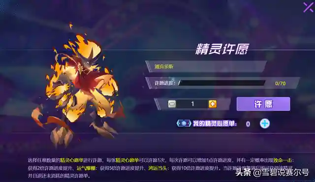 零氪玩家50+220许愿攻略50是第一次许愿的奖励，有个基本激励。220是奖池拿完以后所有的许愿保底数，至于能不能翻倍，就看个人人品了。不过就目前我个人500R测试，爆率100只有3%~5%这样，如果能鸿运当头也算是人品爆炸了。去年1500试水反正没出过。基本精灵：蒂朵作为周年庆唯一一个白嫖精灵，这精灵才是核心！因为她伪先3“引爆”，核心技能【幻梦芳逝】先制+3；必中；消耗自身全部体力，使己方下只出场精灵首次使用的技能必定先手、必定命中；可搭配弹伤精灵来用，六界帝神可活动获得，所以“贫民”玩家的门槛又再度升高一个层次，只要你稳定在赛尔号重要活动上线，你才可以做到真正意义上的“九格圣皇”。凭借白送和活动获得的精灵，可以挑战过一线、二线上级强度精灵。然后通过任务攒钻，或者投入30米买个基本套装（腐蚀/皇御），PVP稳定挂脚本，巅峰每周任务打到位，圣战系列刻印还是满足基本日常需求的。激励赛获得大量铸币，入手毒液，PVP条件充沛，可跟上正常游戏节奏。SS级精灵：不选SS级精灵对于零充玩家你要想，即便你可以弄一个大象出来，你没有帝君/年费等，九格直接进BAN。换个只能看不能用的精灵，性价比不到位。所以，250你要把主力用在刀刃上，PVE才是你的核心，蒂朵的加入，让平民PVE再度上升一个高层次。S级精灵：潘克多斯、鲁肃、福兽天禄、万神寂灭·克罗诺斯（非必选）、幻影蝶、格罗姆特（非必选）、阿什坎迪（非必选）潘克多斯这个精灵就不多说了，PVE新王，从当前的各大平台UP打关卡的出现频率就能很说明问题。没有的必入，已经有的玩家也还可以入手一个。如果没有索比斯的话，可以选鲁肃，但你还要入手一个吕蒙。然后从周年庆获得的羁绊道具，给鲁肃开个羁绊就可以既当减伤、又当送强化来用。一共需要100点券，合理计算270，发挥最大效益，如果有得玩家从招募中过鲁肃的话，可以看别的。福兽不需要开羁绊，比鲁肃强一点的就是魂印多三项强化，不过我个人不推荐弄这个，能弄羁绊带减伤的鲁肃，绝对不弄单个效益无法最大化的福兽。幻影蝶无引爆玩家必选，虽然是属性引爆，但可以打不封属关卡。能帮你快速过BOSS，如果你已经有表姐，或者已经有了蝶子就不要选了。把70用在别的地方。克罗诺斯PVP/PVE都可用，性价比也是相当之高的，适合没有表姐但是有六界的玩家。锁伤PVE有效，搭配弹伤精灵可打关卡，PVP也是一把好手，100用在这个精灵身上怎么都不亏。但如果你计划打算纯PVE的话，可以选35的小形态，魂印依旧生效。可以攒下来65点，还能弄个40+25两个精灵。至于屠龙的话，如果你没有表姐+重生/蝶子，准备打青龙的还是算了，毕竟代替它强攻的精灵也不少。70的售价还是比较高的，但屠龙在实力上确实也没的说。A级精灵：吕蒙、龙伽、纳西斯、魔花仙灵、超维暴龙、深渊狱神·哈迪斯、三兄弟BUFF（35+35+20=80）、万人敌·张飞、埃尔尼亚吕蒙的必备是要和鲁肃开羁绊，开完羁绊以后鲁肃就是1+1＞2的效果，有鲁肃的玩家和考虑鲁肃的玩家是必选。龙伽、纳西斯、魔化仙灵、超维暴龙，用途各不相同，最后剩下的许愿券合理计算然后考虑入手，纳西斯和魔化仙灵可以优先考虑，龙伽、暴龙这俩强攻手可替代非必选，龙鹰在星际招募很常见，有龙鹰就够了。至于龙伽，现在平民PVE主流用特罗斯、艾莫莉萨以及低配四倍龙系弑神猎皇都可以打。哈迪斯是必选，不死+补刀，直接三孔爆攻。有了哈迪斯就不要再选黑布了，你打个泰坦、朱雀，它也是不死大队，花40、35在黑布上不是明智之举。但哈迪斯40绝对是血赚，可以搭配皇帝/银翼套+潘克多斯+蒂朵/咤克斯，先手后手强攻高伤的那种BOSS关卡。三兄弟BUFF在PVP/PVE都可用，看玩家个人，增强实战续航能力。张飞100%属性弹伤、埃尔尼亚80%属性弹伤，当前没有弹伤的玩家也可以考虑。虽然大部分关卡BOSS封属，但也有不封属的关卡。插图5