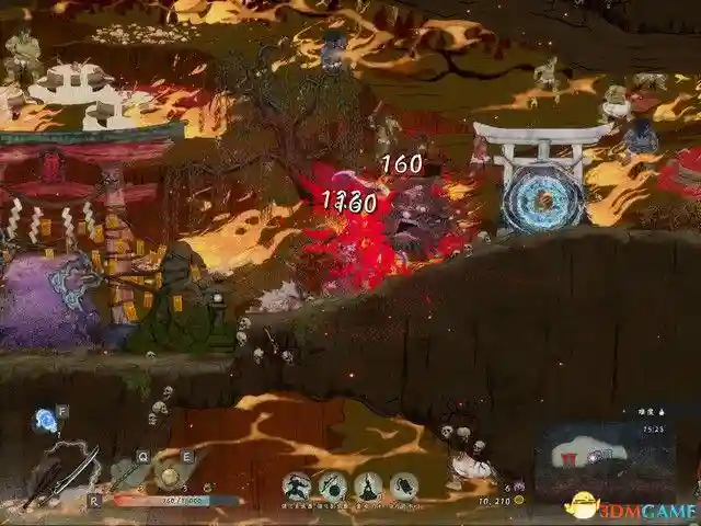 《月风魔传:不朽之月》图文攻略,剧情流程攻略(含“剧情流程”“打法要点”“BOSS战”)。《月风魔传:不朽之月》是一款和风横版动作游戏,游戏采用非线性迷宫,与优秀的砍杀系统融为一体,讲述月族家主持刀维护正义,铲除罪恶的故事。游戏比较硬核,难度和黑魂类似,比较考验玩家的技巧,死亡惩罚也相当重,想挑战高难度或者享受砍杀的刺激的玩家,不妨一试。序章序章教学关,拿上刀,左键攻击,右键格挡,shift闪避,空格跳跃,连击硬直,砍死敌人。按Q或者E射远程,但弹药稀少,一般不用来打小兵。骷髅怪是最低级的敌人,直接上去砍就行了。可以在设置里面自定义按键,将闪避绑定到更舒服的位置,例如笔者将其绑定到鼠标中键,操作难度就大大降低了。跳跃的时候,二段跳可以跳得更远,如果要下去,就空格+S。回到基地,捡起地上的武器开始闯关。这里说一下,每次死亡之后都会返回到这里,进度会被重置,所有道具丢失,这是本游戏最难的地方。边地忌地骷髅兵很好对付,上去连击弄死,弓箭手需要用跳跃躲开,格挡的时候,对操作要求很高,不建议格挡。空格+S跳下去,然后一直往右边走,路上可以开箱子拿到武器,武器随机,品质也是随机,看脸。遇到炸弹怪的时候,除了要躲开炸弹外,主要打法就是上去近战击杀。关于武器,棒子不推荐,这种武器伤害高,但是攻速特别慢,极其容易被敌人攻击,除了棒子这种慢攻速武器,其他的都行,推荐用刀或者双刀。下图这种怪,暂且叫他猛男吧,这种怪拿着棒子,伤害特别高,一下可以打掉你一半的血,所以在战斗的时候,上去砍两刀就闪避走,不要贪刀,要慢慢磨死。走到尽头后,跳下去,再往左边走,路上遇到石碑,互动可以拿到血瓶。在战斗的时候,最好不用格挡,而是用闪避,这样会触发暴击,打出的伤害可以秒掉精英怪。下图这种黄颜色的传送门可以进去逛逛,里面是商店,武器不用买,因为开箱子就能刷到,材料还是值得一买的。走到尽头再上去,下图这里就是出口,进去打BOSS。BOSS战-龙骨鬼第一章BOSS非常好打,跳跃+连击砍头部,这样便可顺带砍到其他部位,造成数倍的伤害,而攻击手部将其摧毁可以瘫痪掉BOSS的武力,如果BOSS发动攻击,就使用跳跃来躲避。打完后,可以用搜集到的材料对武器进行升级,也可以用魂升级自身,建议优先升级技,堆叠武器伤害。业火断崖这一关还是一样的打法,只是要注意鬼脸怪的冲击,可以用格挡挡掉攻击,如果当前武器没有格挡招式,可以用跳跃来躲避。然后就是潜伏在地上的小怪,这种小怪攻击的时候会施加流血效果,务必用高攻速武器打,不要让他攻击到,不然一直流血会很吃亏。流程还是探索地图然后找出口,出口在地图的左边。BOSS战-大百足形态1:盘踞此时跳上去砍就行,因为这样会砍到多个部位,伤害较高。形态2,:侧翼钻地喷射远程此时,远离BOSS,闪避掉远程攻击。如果在BOSS钻出来的时候就跳上去用闪避砍的话,就会触发暴击,打断施法。形态3:撞击大招这个大招非常好躲,BOSS冲过来的时候,跳跃,跳到BOSS身上砍,不仅能躲开攻击,而且也能造成伤害。云霞双峰开局砍掉两边的恶魔眼,驱散迷雾。注意,这一关的出口就在入口上面一层,需要你驱散迷雾才能进去。这一关主要的威胁就是天上的鸟会发射毒炸弹,需要你优先从上面走,将天上的鸟清除掉,不然在和其他敌人混战的时候,容易被炸。然后就是迷雾问题,清除迷雾的方法就是摧毁地图上的恶魔眼,只要跟着紫色迷雾走就能找到。关于拿着大钟的壮汉,打正面会没有伤害,需要闪避绕后,背刺打出伤害。BOSS战-双天鬼这两个BOSS其实也不难,首先去打黄颜色的鬼,不难,跳上去砍就行了。黄颜色鬼残血后,会放大招,也不难躲,地上有黄颜色闪电的,就是BOSS攻击的区域,躲开就行。杀死闪电鬼后,再去打风鬼,风刃的躲法也简单,跳跃避开即可。靠近BOSS,近战上去连击,建议躲在边缘砍。梦幻游廊歌女的打法,远程声波跳跃躲掉,闪避近身砍死。蠕虫是一种很弱的敌人,如果有双刀的话,建议拿双刀砍,右键大风车可以砍死一大片敌人。般若是这一关比较麻烦的敌人,它蓄力后会发动冲击,此时要用闪避绕后背刺,因为只有这样,才能打出伤害,不然如果正面砍的话,没有伤害。来到楼梯口,互动进去。暗世界的出口就是如下图这种传送门,互动之后回到明世界。如下图箭头所指,出口就在最下面一层。BOSS战:土蜘蛛本关的要点:如下图箭头所指,下雪的地方就是BOSS突袭的位置,不要被打中了,一发残血不是闹着玩的。打法就是跑上门连击砍。另外,关卡中会刷一些小怪,只需要让他们数量不要太多就行,留下一两个不杀也没事,专心去打BOSS。强化和激活BOSS战之后就可以强化以及激活武器,强化的意思是,使用材料强化武器,但不会立即生效。如果要让强化生效,就要去激活,将武器的各个技能给点上。另外,武器段位越高,伤害越高,如果要获得高段位武器,就要深入流程,流程越往后,段位越高。荒波大洞游戏的路非常好走,一直往右走到头就行。走在路上的时候,BOSS也会刷出,但仅仅是干扰你,没什么威胁,突出的射弹速度很慢,只要保持移动,就不可能击中你。打人鱼的时候注意了,格挡闪避都不好使,最好的打法就是近身,然后跳跃+攻击,由于人鱼尾部攻击是横扫,只要你在空中,就打不中你。BOSS战:五头水龙没啥难度,直接跳到小船上,砍BOSS就行,建议用矛打,因为范围广,所以能攻击到多个部位。BOSS大招的时候,跳到位置高的小船上就能躲开攻击。无穷雪原这一关,不要走下面,因为全是尖刺陷阱。走上面,路也不难找,一直往左走即可。敌人都是很常见的类型,建议用矛打,三连击硬直非常好用。下图就是本关的地图,可以发现,出口就在最左边的位置。BOSS战:九尾狐九尾狐是最好打的BOSS,BOSS的攻击位置会以红圈标注,非常好躲。BOSS攻击完了后,你就可以去砍它的尾巴了,然后进入二阶段。二阶段同理,也是标注红圈攻击位置,只是数量变多了而已,打法就是站在地图中间,这样容易躲。躲开攻击后,再继续砍,BOSS硬直后,上去砍头,触发必杀即可。古战场遗迹你终于找到了兄长,然而你却发现,兄长因为嫉妒而背叛了家族,必须得大义灭亲!两个阶段,都不难,第一阶段,建议用双刀,上去连击砍翻即可。第二阶段也是同理,和一阶段一样,双刀上去砍,速战速决,不要拖得太久,放大招的时候,用跳跃连击打。古都古都地图难度极高,首先就是陷阱,陷阱会喷射毒雾,让你中毒,但有攻击频率,趁着没有激活的时候,赶紧走掉。然后就是狮鹫,狮鹫的攻击有两段,第一段,冲过来蓄力,第二段,蓄力完了后砸下来重击,所以,只要在第一段蓄力的时候躲开就行。最难打的敌人是下图这种武士,他可以一发打残你,甚至秒杀,所以务必注意了,一定要拉近距离,近战缠斗,不要拉开距离,不然会被远程一发秒。近战的时候,在他攻击的时候,闪避绕后,最好用长矛打,长矛绕后,三连击打出硬直击飞,然后再不断地三连击就行。注意,第一次攻击的时候,一定要绕后三连击,不然攻击会被打断。然后就是冰柱陷阱,一旦被击中就会被冻结,给敌人可乘之机。不过本身没什么伤害。流程也简单,寻找开关,激活传送门,一直深入关卡即可。BOSS战:天津斗须大章鱼BOSS,主要的打法就是先断须,断须能破防,破防后就可以上去砍头,触发必杀技。如下图箭头所指,场景中出现这种影子的时候,其实就代表BOSS攻击的位置,及时躲开,不然会被击中。然后就是下图这种情况,紫色圆盘形成的时候,就要远离,不然会被激光击中。BOSS蓄力大招的时候,站到如下图箭头所指的平台上就能躲开。大章鱼就是最终BOSS,击杀它,你就清理掉了邪恶BOSS,任务完成,游戏完结。插图17 《月风魔传:不朽之月》图文攻略,剧情流程攻略(含“剧情流程”“打法要点”“BOSS战”)。《月风魔传:不朽之月》是一款和风横版动作游戏,游戏采用非线性迷宫,与优秀的砍杀系统融为一体,讲述月族家主持刀维护正义,铲除罪恶的故事。游戏比较硬核,难度和黑魂类似,比较考验玩家的技巧,死亡惩罚也相当重,想挑战高难度或者享受砍杀的刺激的玩家,不妨一试。序章序章教学关,拿上刀,左键攻击,右键格挡,shift闪避,空格跳跃,连击硬直,砍死敌人。按Q或者E射远程,但弹药稀少,一般不用来打小兵。骷髅怪是最低级的敌人,直接上去砍就行了。可以在设置里面自定义按键,将闪避绑定到更舒服的位置,例如笔者将其绑定到鼠标中键,操作难度就大大降低了。跳跃的时候,二段跳可以跳得更远,如果要下去,就空格+S。回到基地,捡起地上的武器开始闯关。这里说一下,每次死亡之后都会返回到这里,进度会被重置,所有道具丢失,这是本游戏最难的地方。边地忌地骷髅兵很好对付,上去连击弄死,弓箭手需要用跳跃躲开,格挡的时候,对操作要求很高,不建议格挡。空格+S跳下去,然后一直往右边走,路上可以开箱子拿到武器,武器随机,品质也是随机,看脸。遇到炸弹怪的时候,除了要躲开炸弹外,主要打法就是上去近战击杀。关于武器,棒子不推荐,这种武器伤害高,但是攻速特别慢,极其容易被敌人攻击,除了棒子这种慢攻速武器,其他的都行,推荐用刀或者双刀。下图这种怪,暂且叫他猛男吧,这种怪拿着棒子,伤害特别高,一下可以打掉你一半的血,所以在战斗的时候,上去砍两刀就闪避走,不要贪刀,要慢慢磨死。走到尽头后,跳下去,再往左边走,路上遇到石碑,互动可以拿到血瓶。在战斗的时候,最好不用格挡,而是用闪避,这样会触发暴击,打出的伤害可以秒掉精英怪。下图这种黄颜色的传送门可以进去逛逛,里面是商店,武器不用买,因为开箱子就能刷到,材料还是值得一买的。走到尽头再上去,下图这里就是出口,进去打BOSS。BOSS战-龙骨鬼第一章BOSS非常好打,跳跃+连击砍头部,这样便可顺带砍到其他部位,造成数倍的伤害,而攻击手部将其摧毁可以瘫痪掉BOSS的武力,如果BOSS发动攻击,就使用跳跃来躲避。打完后,可以用搜集到的材料对武器进行升级,也可以用魂升级自身,建议优先升级技,堆叠武器伤害。业火断崖这一关还是一样的打法,只是要注意鬼脸怪的冲击,可以用格挡挡掉攻击,如果当前武器没有格挡招式,可以用跳跃来躲避。然后就是潜伏在地上的小怪,这种小怪攻击的时候会施加流血效果,务必用高攻速武器打,不要让他攻击到,不然一直流血会很吃亏。流程还是探索地图然后找出口,出口在地图的左边。BOSS战-大百足形态1:盘踞此时跳上去砍就行,因为这样会砍到多个部位,伤害较高。形态2,:侧翼钻地喷射远程此时,远离BOSS,闪避掉远程攻击。如果在BOSS钻出来的时候就跳上去用闪避砍的话,就会触发暴击,打断施法。形态3:撞击大招这个大招非常好躲,BOSS冲过来的时候,跳跃,跳到BOSS身上砍,不仅能躲开攻击,而且也能造成伤害。云霞双峰开局砍掉两边的恶魔眼,驱散迷雾。注意,这一关的出口就在入口上面一层,需要你驱散迷雾才能进去。这一关主要的威胁就是天上的鸟会发射毒炸弹,需要你优先从上面走,将天上的鸟清除掉,不然在和其他敌人混战的时候,容易被炸。然后就是迷雾问题,清除迷雾的方法就是摧毁地图上的恶魔眼,只要跟着紫色迷雾走就能找到。关于拿着大钟的壮汉,打正面会没有伤害,需要闪避绕后,背刺打出伤害。BOSS战-双天鬼这两个BOSS其实也不难,首先去打黄颜色的鬼,不难,跳上去砍就行了。黄颜色鬼残血后,会放大招,也不难躲,地上有黄颜色闪电的,就是BOSS攻击的区域,躲开就行。杀死闪电鬼后,再去打风鬼,风刃的躲法也简单,跳跃避开即可。靠近BOSS,近战上去连击,建议躲在边缘砍。梦幻游廊歌女的打法,远程声波跳跃躲掉,闪避近身砍死。蠕虫是一种很弱的敌人,如果有双刀的话,建议拿双刀砍,右键大风车可以砍死一大片敌人。般若是这一关比较麻烦的敌人,它蓄力后会发动冲击,此时要用闪避绕后背刺,因为只有这样,才能打出伤害,不然如果正面砍的话,没有伤害。来到楼梯口,互动进去。暗世界的出口就是如下图这种传送门,互动之后回到明世界。如下图箭头所指,出口就在最下面一层。BOSS战:土蜘蛛本关的要点:如下图箭头所指,下雪的地方就是BOSS突袭的位置,不要被打中了,一发残血不是闹着玩的。打法就是跑上门连击砍。另外,关卡中会刷一些小怪,只需要让他们数量不要太多就行,留下一两个不杀也没事,专心去打BOSS。强化和激活BOSS战之后就可以强化以及激活武器,强化的意思是,使用材料强化武器,但不会立即生效。如果要让强化生效,就要去激活,将武器的各个技能给点上。另外,武器段位越高,伤害越高,如果要获得高段位武器,就要深入流程,流程越往后,段位越高。荒波大洞游戏的路非常好走,一直往右走到头就行。走在路上的时候,BOSS也会刷出,但仅仅是干扰你,没什么威胁,突出的射弹速度很慢,只要保持移动,就不可能击中你。打人鱼的时候注意了,格挡闪避都不好使,最好的打法就是近身,然后跳跃+攻击,由于人鱼尾部攻击是横扫,只要你在空中,就打不中你。BOSS战:五头水龙没啥难度,直接跳到小船上,砍BOSS就行,建议用矛打,因为范围广,所以能攻击到多个部位。BOSS大招的时候,跳到位置高的小船上就能躲开攻击。无穷雪原这一关,不要走下面,因为全是尖刺陷阱。走上面,路也不难找,一直往左走即可。敌人都是很常见的类型,建议用矛打,三连击硬直非常好用。下图就是本关的地图,可以发现,出口就在最左边的位置。BOSS战:九尾狐九尾狐是最好打的BOSS,BOSS的攻击位置会以红圈标注,非常好躲。BOSS攻击完了后,你就可以去砍它的尾巴了,然后进入二阶段。二阶段同理,也是标注红圈攻击位置,只是数量变多了而已,打法就是站在地图中间,这样容易躲。躲开攻击后,再继续砍,BOSS硬直后,上去砍头,触发必杀即可。古战场遗迹你终于找到了兄长,然而你却发现,兄长因为嫉妒而背叛了家族,必须得大义灭亲!两个阶段,都不难,第一阶段,建议用双刀,上去连击砍翻即可。第二阶段也是同理,和一阶段一样,双刀上去砍,速战速决,不要拖得太久,放大招的时候,用跳跃连击打。古都古都地图难度极高,首先就是陷阱,陷阱会喷射毒雾,让你中毒,但有攻击频率,趁着没有激活的时候,赶紧走掉。然后就是狮鹫,狮鹫的攻击有两段,第一段,冲过来蓄力,第二段,蓄力完了后砸下来重击,所以,只要在第一段蓄力的时候躲开就行。最难打的敌人是下图这种武士,他可以一发打残你,甚至秒杀,所以务必注意了,一定要拉近距离,近战缠斗,不要拉开距离,不然会被远程一发秒。近战的时候,在他攻击的时候,闪避绕后,最好用长矛打,长矛绕后,三连击打出硬直击飞,然后再不断地三连击就行。注意,第一次攻击的时候,一定要绕后三连击,不然攻击会被打断。然后就是冰柱陷阱,一旦被击中就会被冻结,给敌人可乘之机。不过本身没什么伤害。流程也简单,寻找开关,激活传送门,一直深入关卡即可。BOSS战:天津斗须大章鱼BOSS,主要的打法就是先断须,断须能破防,破防后就可以上去砍头,触发必杀技。如下图箭头所指,场景中出现这种影子的时候,其实就代表BOSS攻击的位置,及时躲开,不然会被击中。然后就是下图这种情况,紫色圆盘形成的时候,就要远离,不然会被激光击中。BOSS蓄力大招的时候,站到如下图箭头所指的平台上就能躲开。大章鱼就是最终BOSS,击杀它,你就清理掉了邪恶BOSS,任务完成,游戏完结。插图17