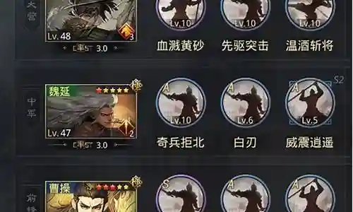 率土之滨低级阵容搭配技能