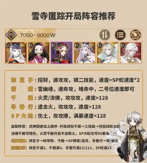 雪寺匿踪阵容自动阵容