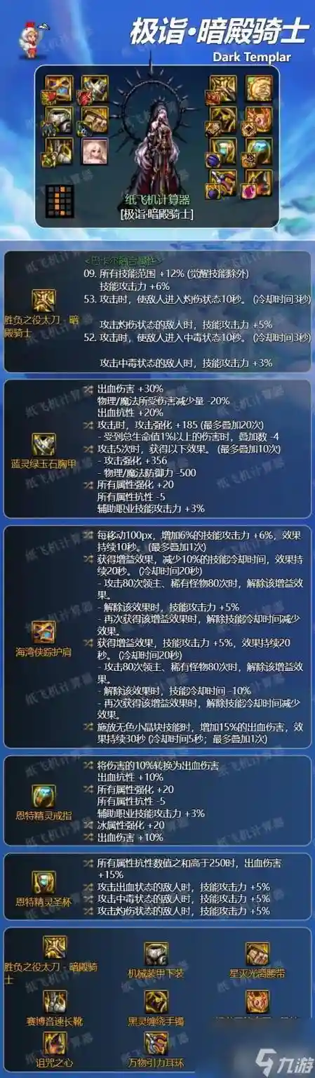 dnf暗殿骑士用武器