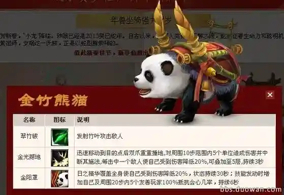 寻仙手游金竹熊猫技能插图