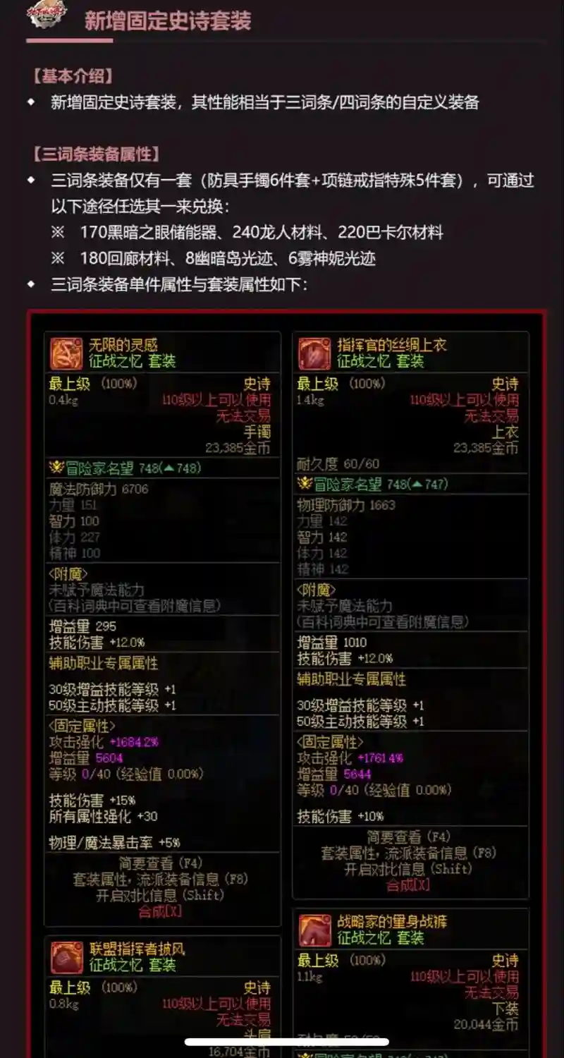 dnf打造一套装备需要插图