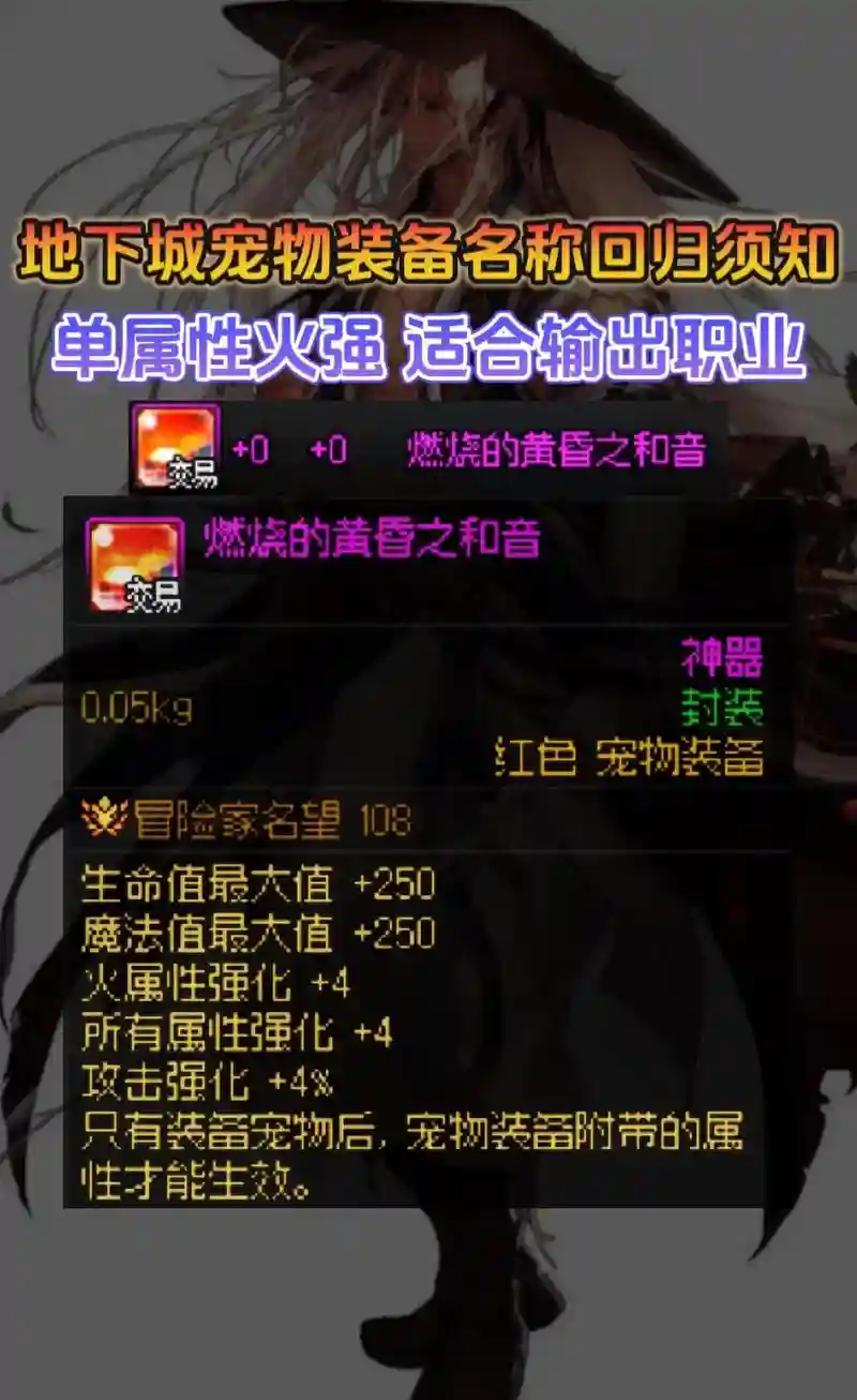 dnf剑影宠物装备选择插图1