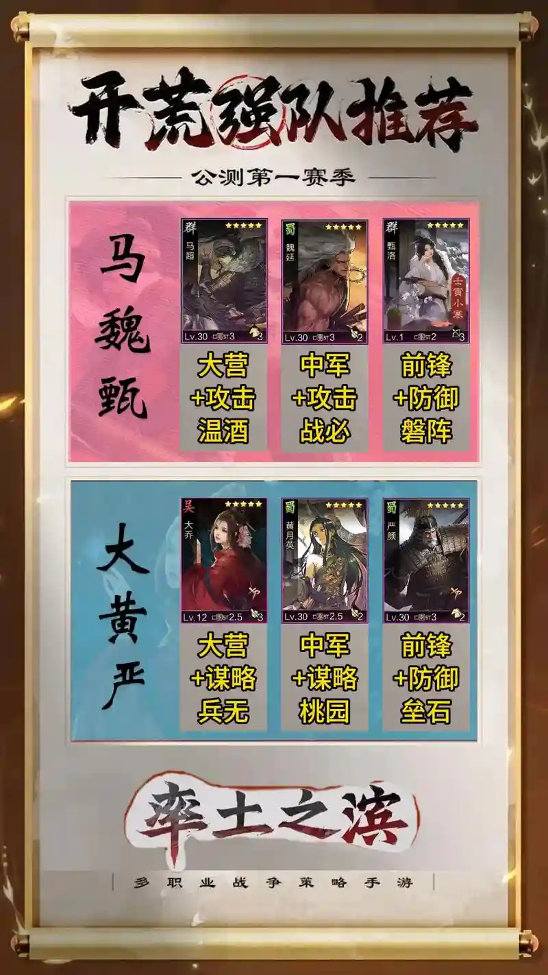 率土之滨以少胜多阵容搭配，率土之滨以战养战