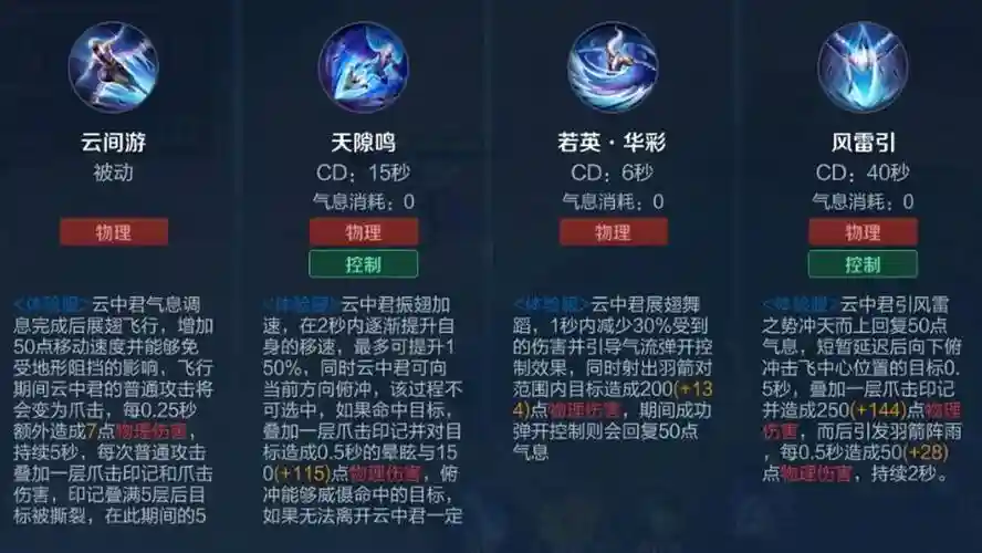王者荣耀云中君的技能介绍，王者荣耀云中君的技能介绍是什么插图