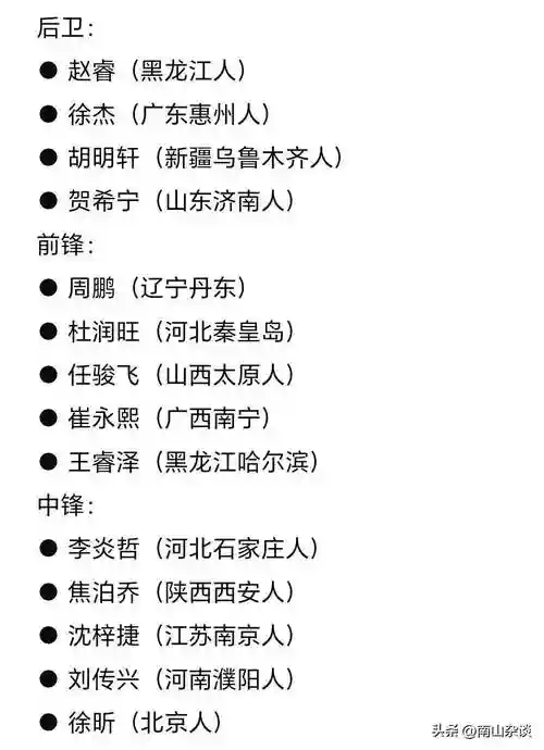 广东阵容籍贯