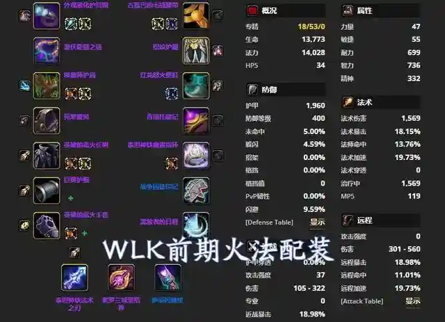 wow火法师装备属性，魔兽怀旧法师火伤装备插图1